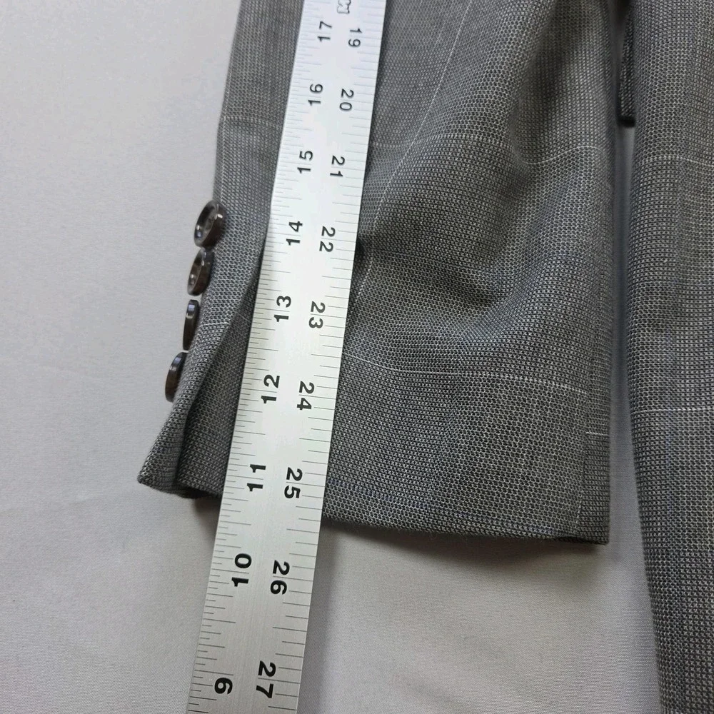 J Crew Ludlow Carpini Wool/Cotton Blend Peak Lapel Gray Windowpane 38R Blazer